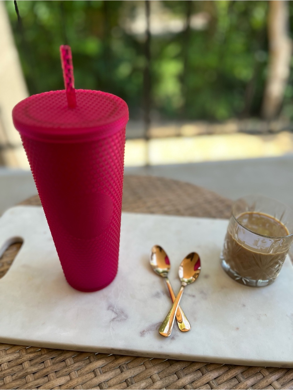 Starbucks Hot Pink Textured Reusable Tumbler with Straw